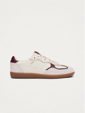 ALOHAS ALOHAS Sneakersy Tb.490 Rife Grain White Burgundy Leather Sneakers Biały
