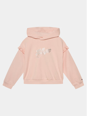 Tommy Hilfiger Tommy Hilfiger Μπλούζα Hilfiger Script Ruffle Hoodie KG0KG07720 Ροζ Regular Fit