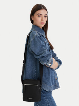 Calvin Klein Calvin Klein Crossover torbica Embossed Woven Reporter LV04D3208G Crna