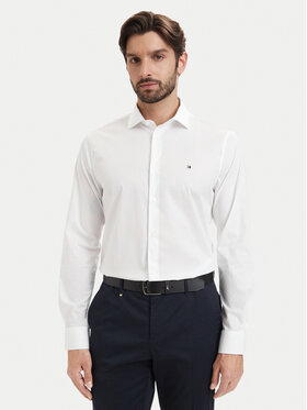 Tommy Hilfiger Tommy Hilfiger Košile Cl Solid MW0MW43749 Bílá Slim Fit