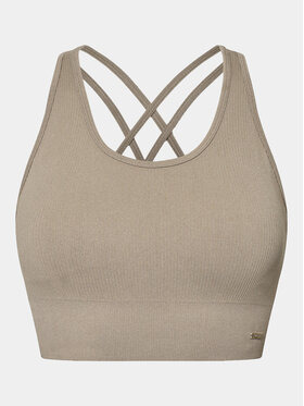 Athlecia Athlecia Špotni nedrček Aideny W Seamless Rib Bra EA231404 Rjava Regular Fit
