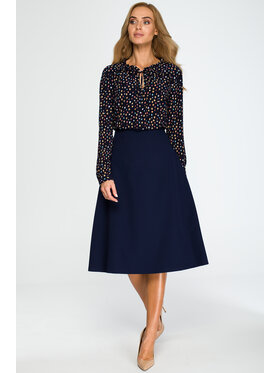Stylove Stylove Midi sukňa S133 Tmavomodrá Baggy Fit
