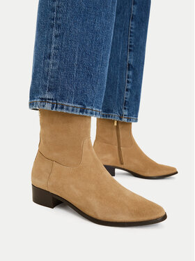 Tommy Hilfiger Tommy Hilfiger Botki Suede Ankle Boot W Zip FW0FW09922 Beżowy