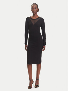 Fracomina Fracomina Rochie tricotată FJ23WD5002K51801 Negru Slim Fit