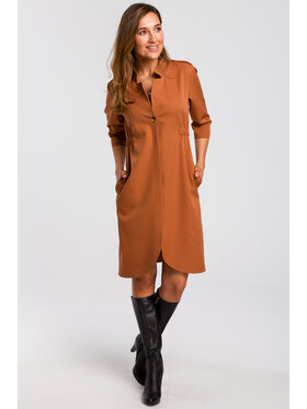 Stylove Stylove Každodenní šaty S189 Hnědá Regular Fit
