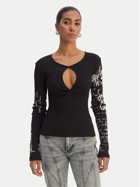 Desigual Desigual Blúz 26SWTK18 Fekete Slim Fit