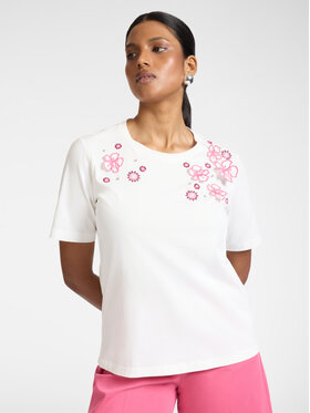 Elena Mirò Elena Mirò T-Shirt G345Z200665N011 Biały Regular Fit