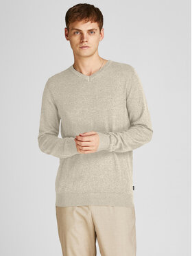 Jack&Jones Jack&Jones Sweter 12208365 Beżowy Regular Fit
