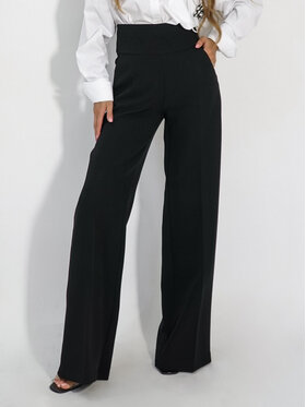 LilaLou LilaLou Spodnie materiałowe Teresa Czarny Regular Fit