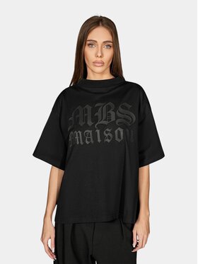 MADE BY SOCIETY MADE BY SOCIETY T-Shirt Noir Élément - T27904 Czarny Basic Fit