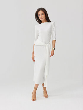 Roco Fashion Roco Fashion Sukienka codzienna Lidiana Écru Slim Fit