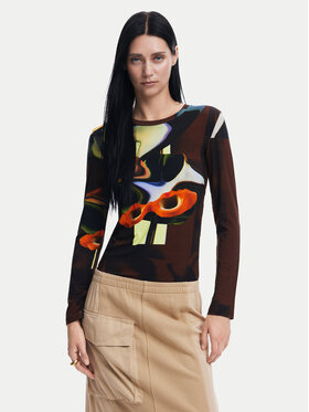 Desigual Desigual Блуза Dreamy 24WWTK47 Кафяв Slim Fit