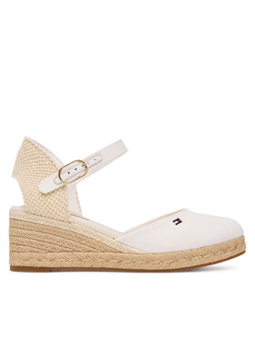 Tommy Hilfiger Tommy Hilfiger Espadrilky Mid Wedge Espad Closed Toe FW0FW09233 Écru