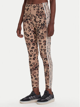 adidas adidas Leggings Animal Print 3-Stripes JM1865 Beige Slim Fit