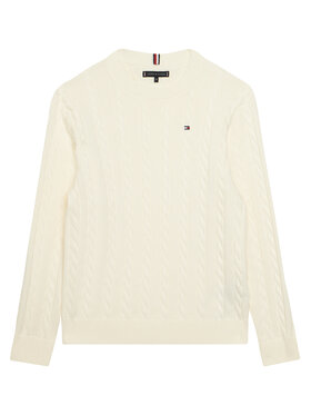 Tommy Hilfiger Tommy Hilfiger Pulover KB0KB09753 Alb Regular Fit