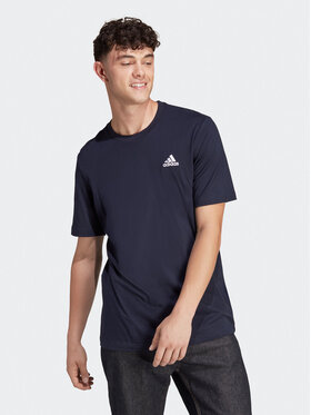 adidas adidas Tričko Essentials Single Jersey Embroidered Small Logo T-Shirt HY3404 Modrá Regular Fit