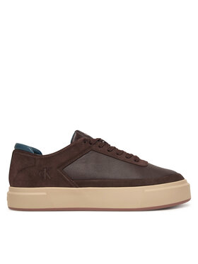 Calvin Klein Calvin Klein Sneakersy Basket Cupsole Laceup Lth-Nu YM0YM01354 Brązowy