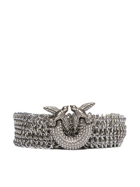 PINKO PINKO Dámsky opasok Strass Buckle Belt H2 105878 A2X8 Strieborná