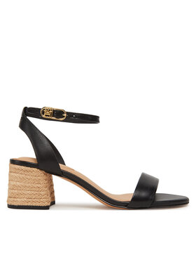 Tommy Hilfiger Tommy Hilfiger Espadrilky Leather Ankle Strap Espad Sandal FW0FW08533 Čierna