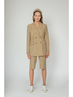 SO.WHAT SO.WHAT Marynarka ANGELINA mustard checked blazer Beżowy Relaxed Fit