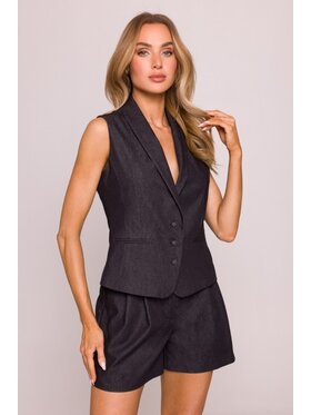 Made of Emotion Made of Emotion Kamizelka M859 Czarne rodowanie Modern Fit