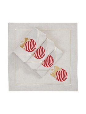 Roseberry Home Roseberry Home Serwetki Christmas Bauble Mirha Beżowy