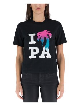 Palm Angels Palm Angels T-Shirt pwaa044s23jer0011084 Czarny Regular Fit