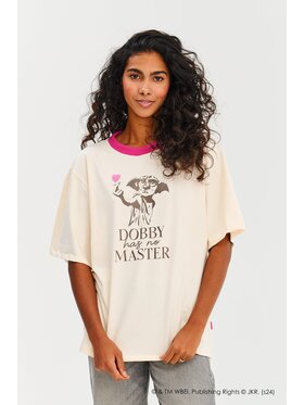 NAOKO NAOKO Tričko Dobby Is Free Béžová Regular Fit
