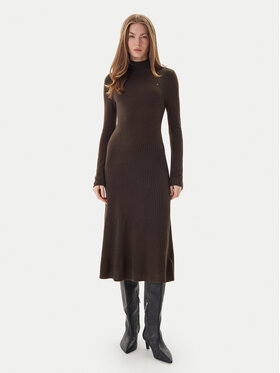 Tommy Hilfiger Tommy Hilfiger Úpletové šaty WW0WW47303 Hnědá Regular Fit