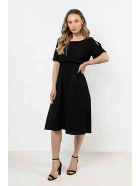 Awama Awama Sukienka letnia A716 Czarny Basic Fit