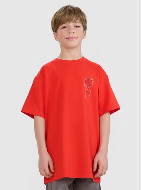 4F 4F T-Shirt 4FJRSS25TTSHM2639-62S Czerwony Oversize
