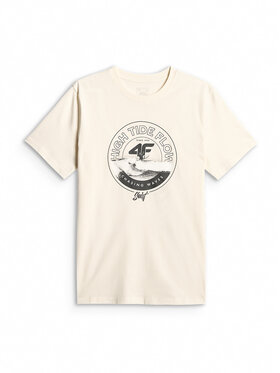 4F 4F Tričko CATCH THE WAVE Biela Regular Fit