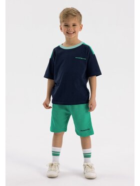 minoti minoti Komplet t-shirt i spodenki 23fleece32 Zielony Regular Fit