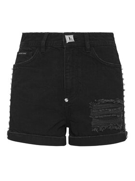 PHILIPP PLEIN PHILIPP PLEIN Džínové šortky 4341 Černá Skinny Fit