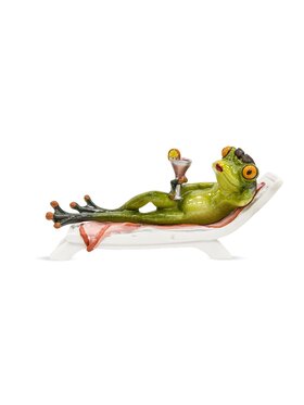 MIAhome MIAhome Figurka żaba na leżaku RANE z koktajlem Zielony