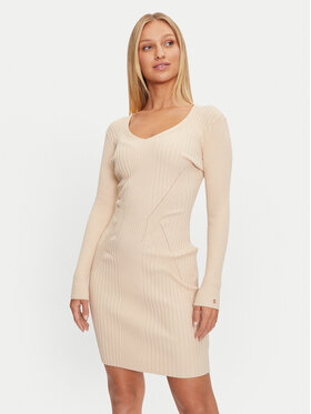 Guess Guess Džemper haljina Isabella W4BK07 Z3HP2 Bež Slim Fit