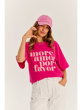 NAOKO NAOKO T-Shirt Amor Różowy Oversize