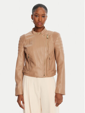 Guess Guess Яке от имитация на кожа W5YL1 9WHDS0 Бежов Regular Fit