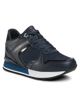 Tommy Hilfiger Tommy Hilfiger Sneakers Dressy Wedge Mat Mix Sneaker FW0FW05239 Blu scuro