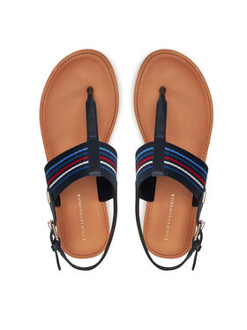 Tommy Hilfiger Sandali Flat Sandal Stripes FW0FW07924 Mornarsko Modra