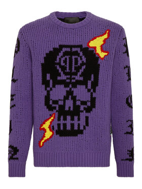 PHILIPP PLEIN PHILIPP PLEIN S dlouhým rukávem 1575 Fialová Regular Fit