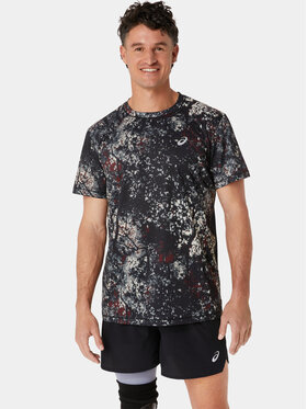 Asics Asics Тениска от техническо трико All Over Print Ss 2011C885 Черен Ahletic Fit