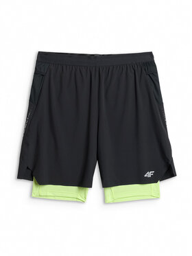 4F 4F Szorty sportowe RUNNING Czarny Regular Fit