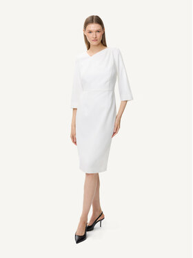 KMX KMX Sukienka koktajlowa 924580009 Kremowy Fitted Fit