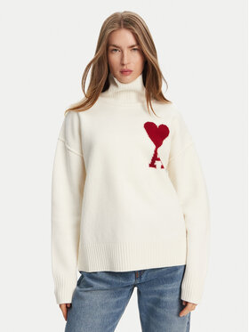 AMI PARIS AMI PARIS Dolčevita BFUKS406.018 Écru Relaxed Fit
