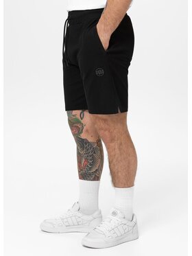 PITBULL PITBULL Szorty materiałowe Pique Rockey Czarny Regular Fit