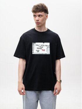 MyStars MyStars T-Shirt Szeroka luźna rap 128993 Czarny Oversize