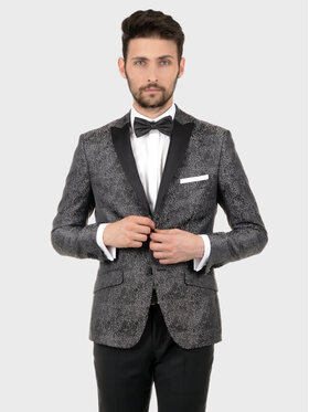 Evenemen Evenemen Marynarka CLARETTO Srebrny Slim Fit