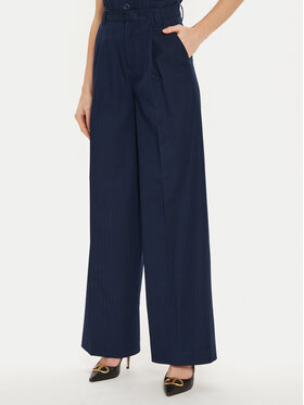 TWINSET TWINSET Hlače 242TP2151 Tamnoplava Wide Leg