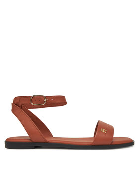 Tommy Hilfiger Tommy Hilfiger Sandály Ankle Strap Leather Sandal FW0FW08422 Hnědá